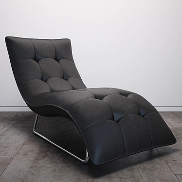 Modern Black Leather Chaise: Divani Casa Samarium 3D model image 1 