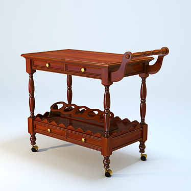 Mirandola M1082 - Arena Collection: Serving Trolley with Shelves & Drawers 3D model image 1 