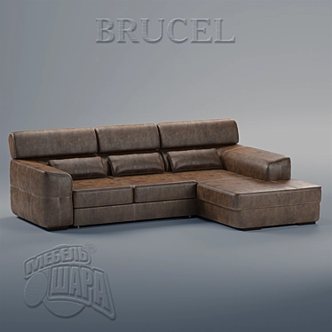 Brucel Leather Sofa: Stylish & Comfortable 3D model image 1 