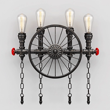 Industrial Water Pipe Wall Sconce 3D model image 1 