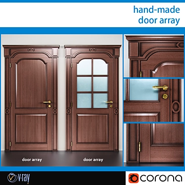 Handcrafted Array Doors 3D model image 1 