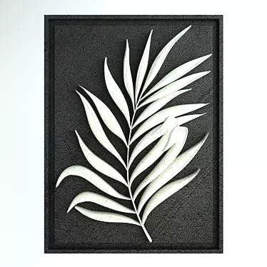 Exquisite Palm Leaf Decor 3D model image 1 
