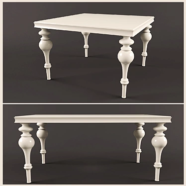 Modern Magnolia Lacquer Dining Table 3D model image 1 