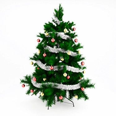 Festive High Poly Christmas Tree 3D model image 1 