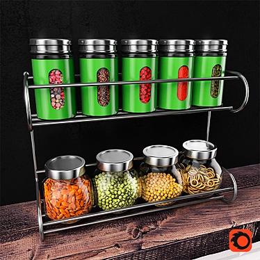 Multifunctional Spice Container Set 3D model image 1 