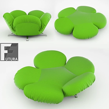 Futura Free Girevole Sofa: Italian Design, 220cm Diameter, Height 38cm 3D model image 1 