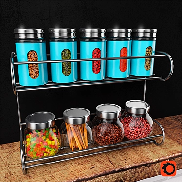 Spice Jar Set - Kitchen Decor 3D model image 1 