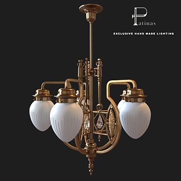 Patinas Handcrafted Brass Chandelier 3D model image 1 