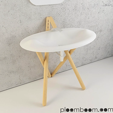 Modern White Acrylic Sink 3D model image 1 