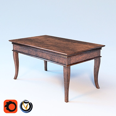 Modern Wooden Coffee Table 3D model image 1 