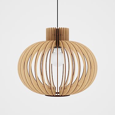 Nordic Wood Pendant Lamp 3D model image 1 