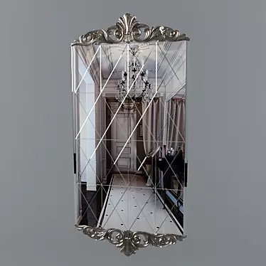 Sophisticated Framed Mirror 3D model image 1 