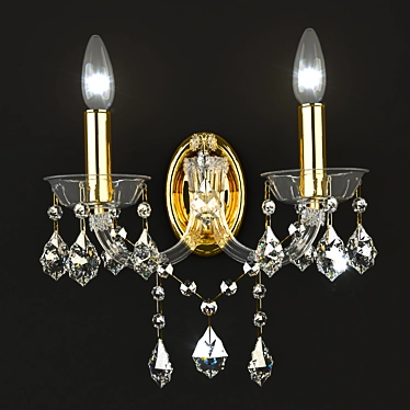 Luxurious Crystal Sconce by Tesoro AP2 3D model image 1 