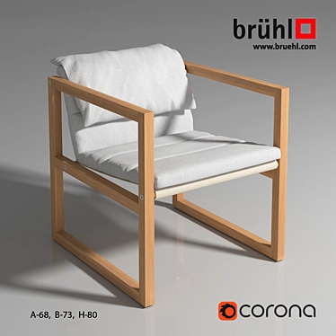 Modern Bruhl Muskat Armchair 3D model image 1 