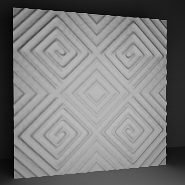 Elegant 3D Plaster Panel 3D model image 1 