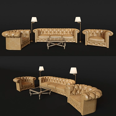 Italian-Made Sofa: Elegant Comfort 3D model image 1 