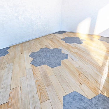 Sleek Wood Parquet Flooring 3D model image 1 