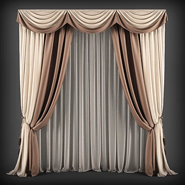 Classic Elegance Curtains 3D model image 1 