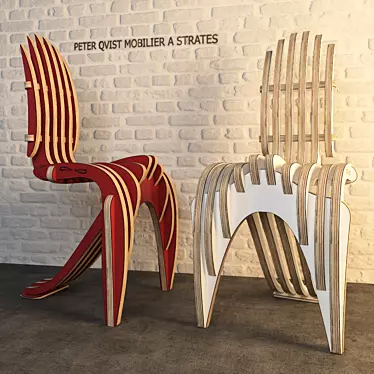 Modern Birch Strates Chair 3D model image 1 