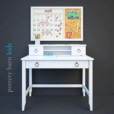 Ava Regency Writing Desk: Stylish and Practical 3D model image 1 