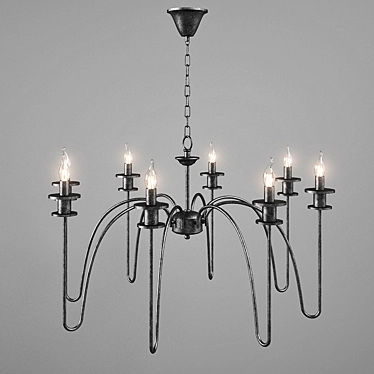 Noir - Exton Chandelier
 Elegant Black Metal Lighting 3D model image 1 