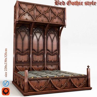 Gothic Dream Bed 3D model image 1 