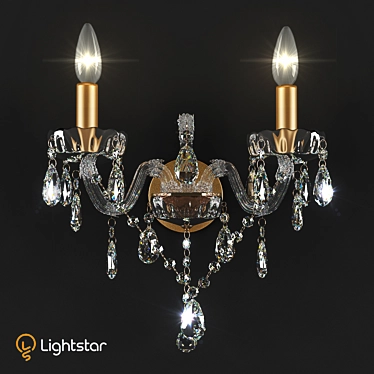 Lightstar Sconces in Matte Gold/Champagne/Clear 3D model image 1 