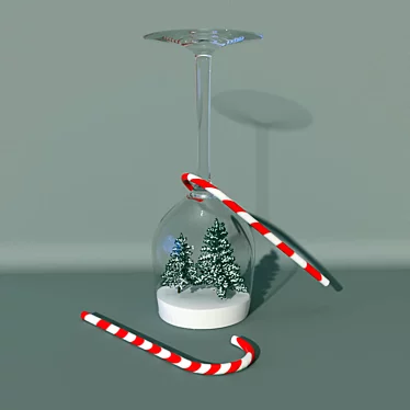 Elegant Glass Art for Festive Table 3D model image 1 