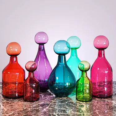 Colorful Glass Decor Set by Elizabeth Lyons 3D model image 1 