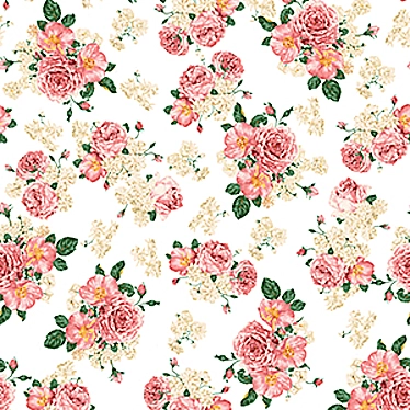 Seamless Fabric Blooms 3D model image 1 