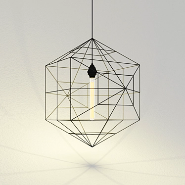 Industrial Wire Cube Loft Lamp 3D model image 1 