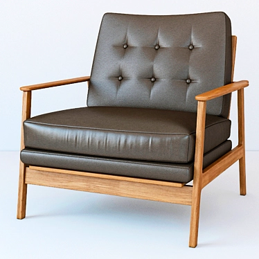 Sleek Leather Armchair - Unisex Design 3D model image 1 