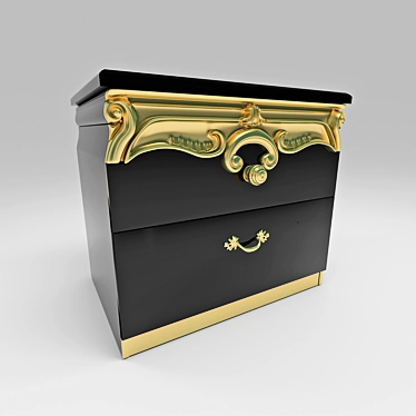 Elegant Barocco Bedside Table 3D model image 1 