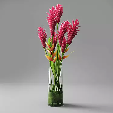 Elegant Red Ginger Bouquet 3D model image 1 