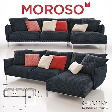 Vintage Inspired Moroso Gentry Sofa 3D model image 1 