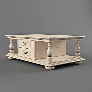 Classic White Coffee Table 3D model image 1 