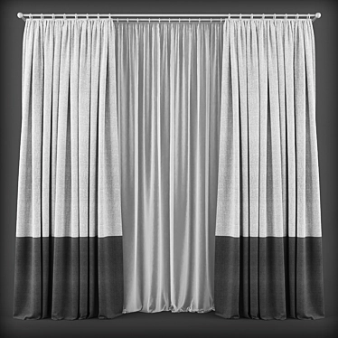 Contemporary Style Curtains 3D model image 1 