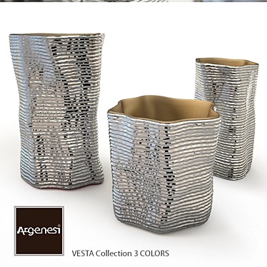 Argenesi Vesta Silver Porcelain Vase 3D model image 1 