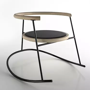 Elegant Spline Rocking Chair 3D model image 1 