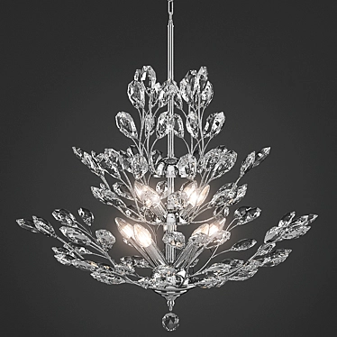 Upside-Down Silver Leaf Chandelier 3D model image 1 