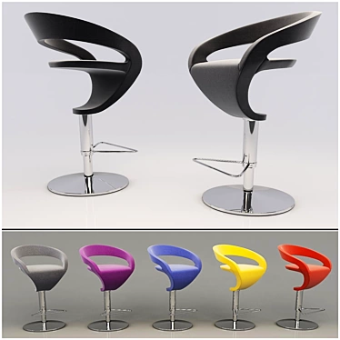 Modern Steel Bar Chair 3D model image 1 