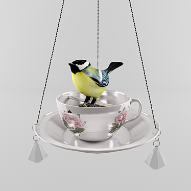 Title: Handmade Titmouse Bird Feeder 3D model image 1 