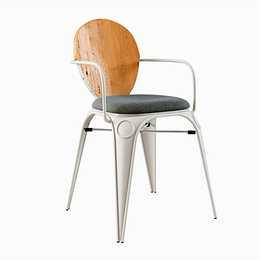 Title: Louix Wood Seat Chair - Soft and Stylish 3D model image 1 