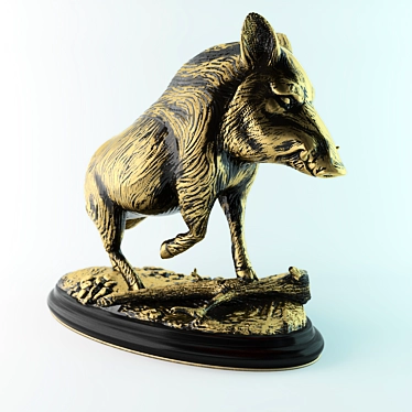 Wild Boar Figurine 3D model image 1 