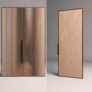 Dreamdesign Copper Wood Doors 3D model image 1 