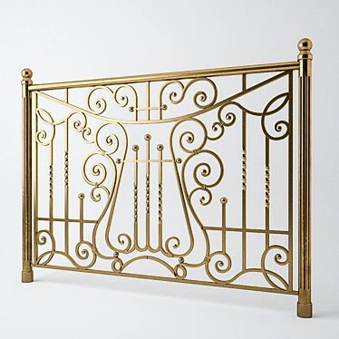 Elegant Forged Railing 3D model image 1 