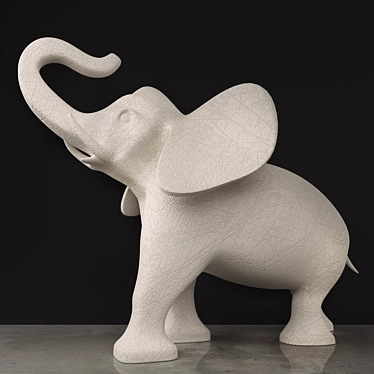 Graceful Elephant Statue - Perfect Home Decor 3D model image 1 