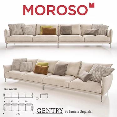 Elegant Moroso Gentry Sofa Set 3D model image 1 