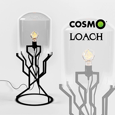 Sleek Black Glass Loach Lamp 3D model image 1 