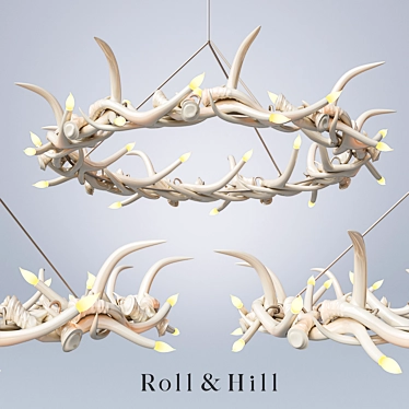 27 Antler Ring Chandelier - Roll & Hill 3D model image 1 